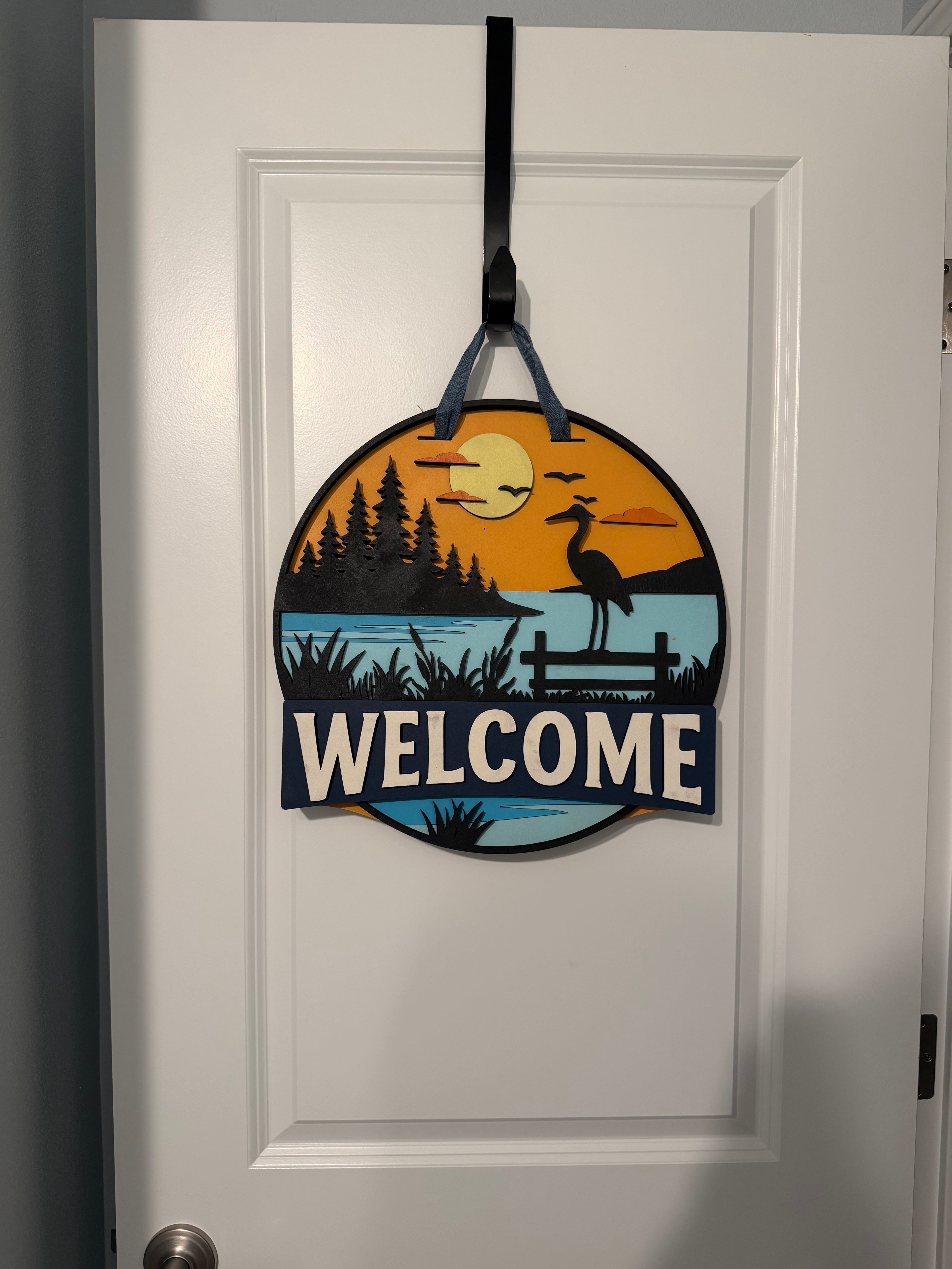 Welcome Water Sign Lake Welcome Door Sign – M&M Rust Designs