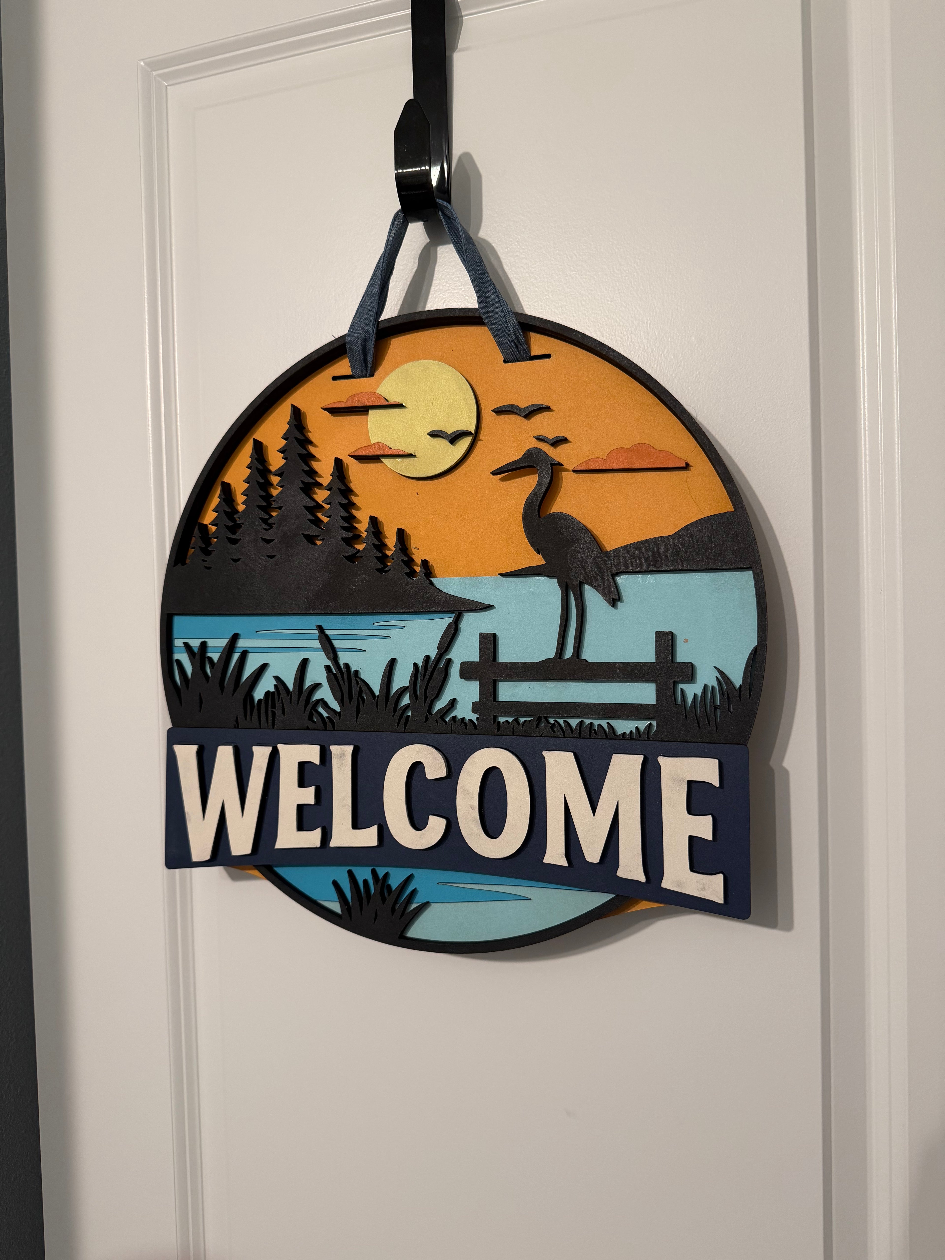 Lake Welcome Door Sign